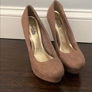 Brown high heel shoes
